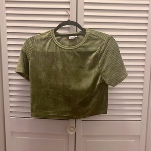 Green feux shade ribbed top